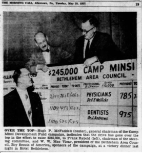 Newspaper clipping - Results of capital campaign