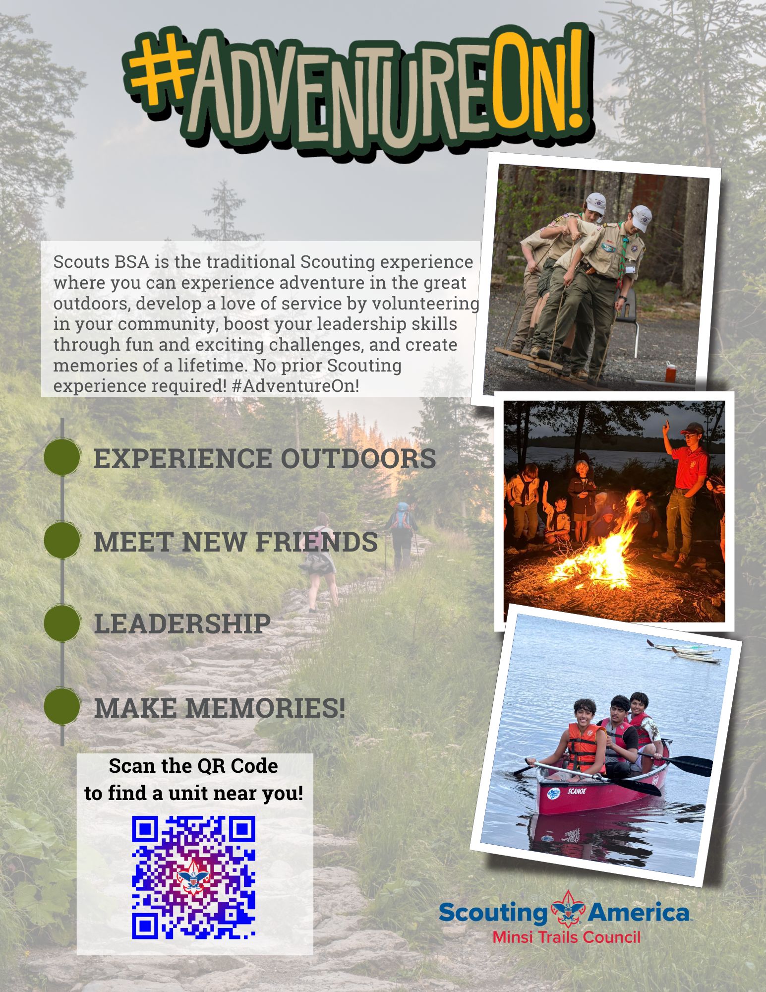 Scouts BSA Boy Recruitment Flyer - Side 1