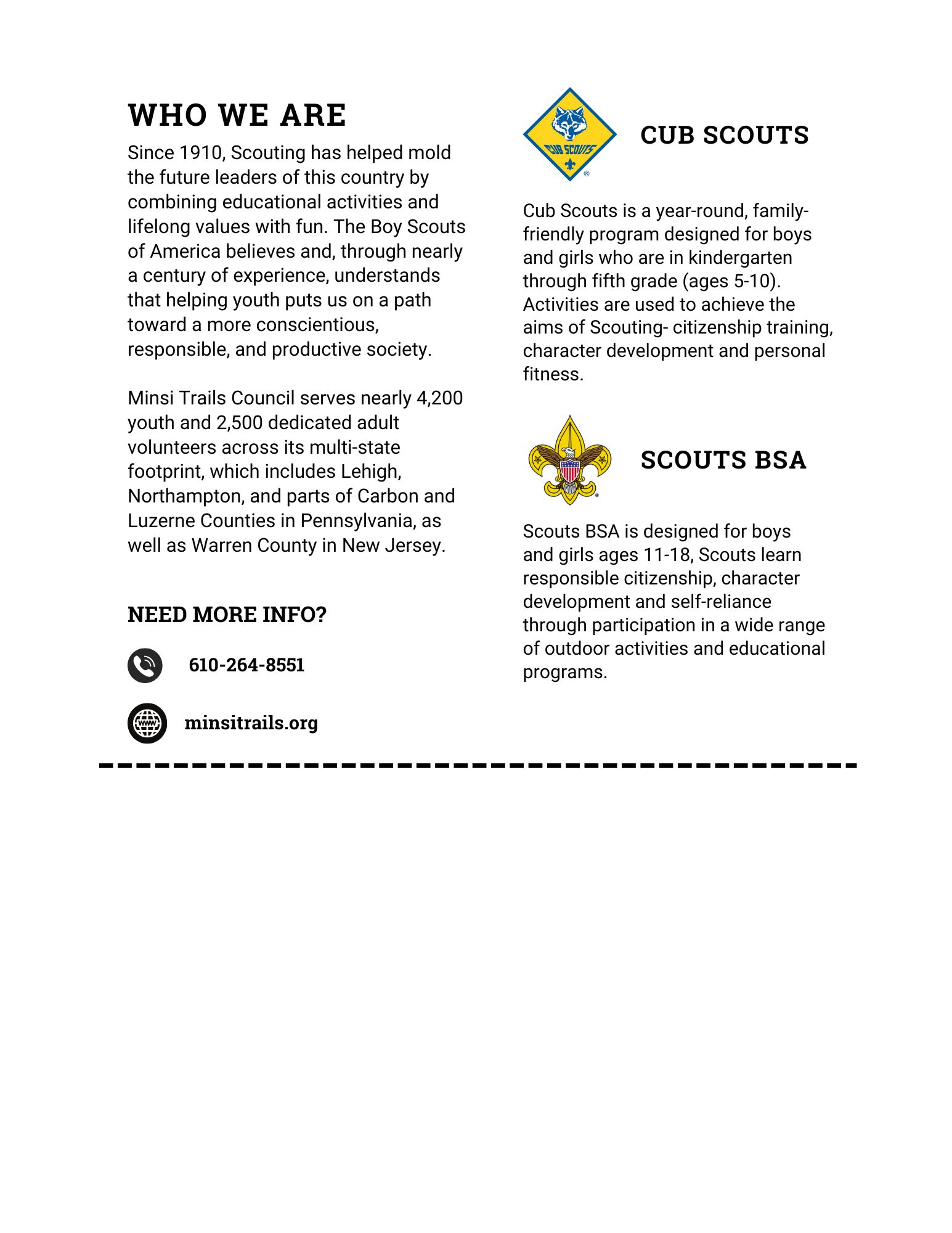 Scouts BSA Boy Recruitment Flyer - Side 2