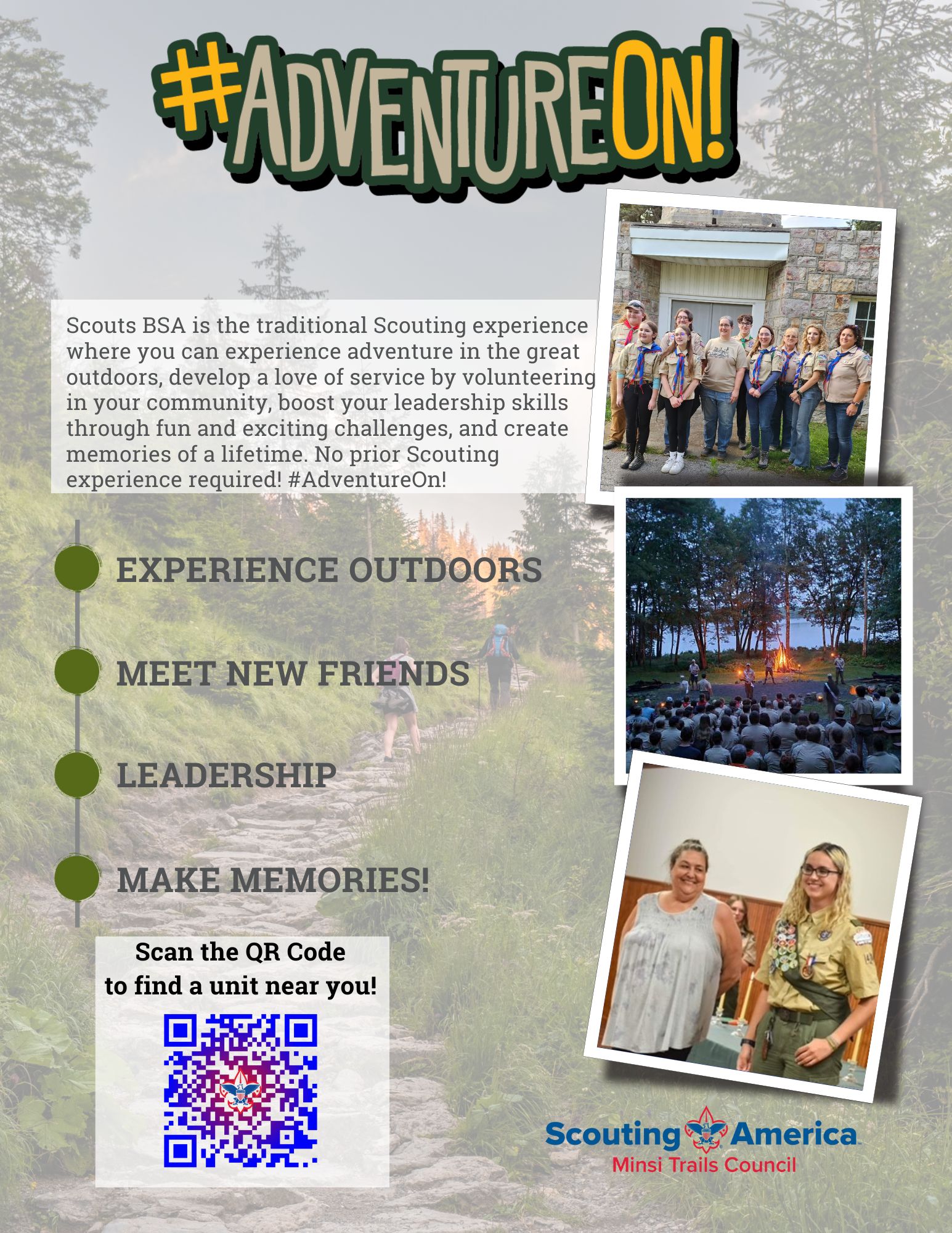 Scouts BSA Girl Recruitment Flyer - Side 1