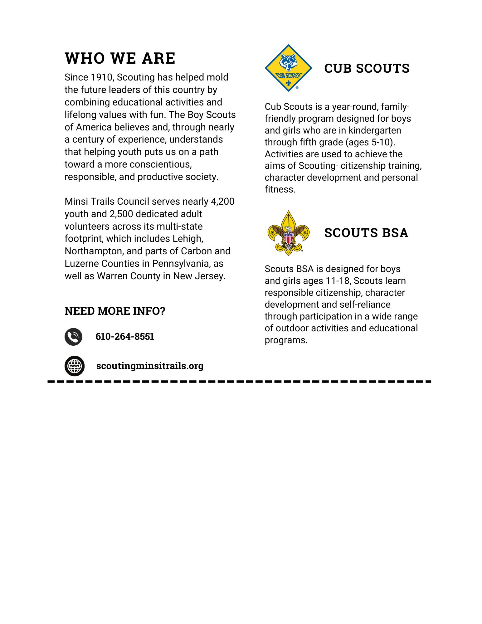 Scouts BSA Girl Recruitment Flyer - Side 2