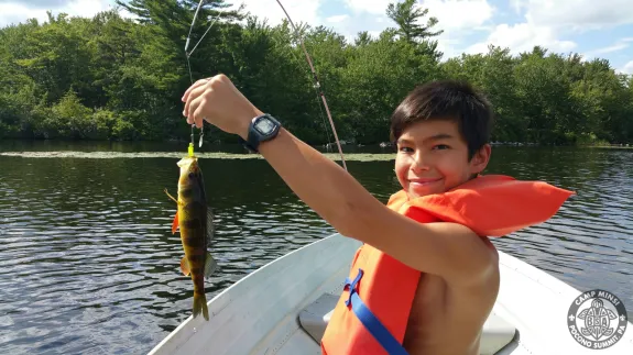 Scout fishing on Lake Stillwater
