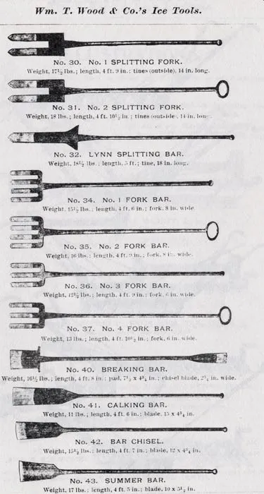 Picture of tools used to harvest ice.